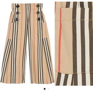 Burberry Girls Icon Stripe Cotton Sailor Trousers